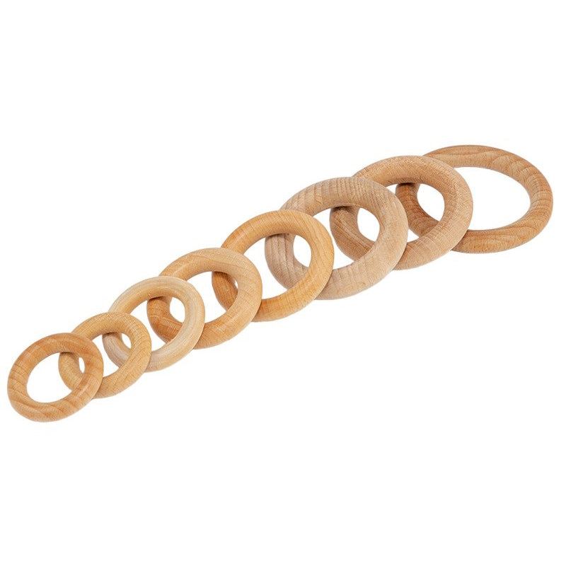 10pcs 25x6mm Unfinished Natural Beech Wood Ring Linking Rings Baby Teether