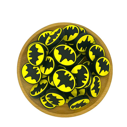 20pcs Silicone Focal Beads Halloween Bat Oval Shape 2