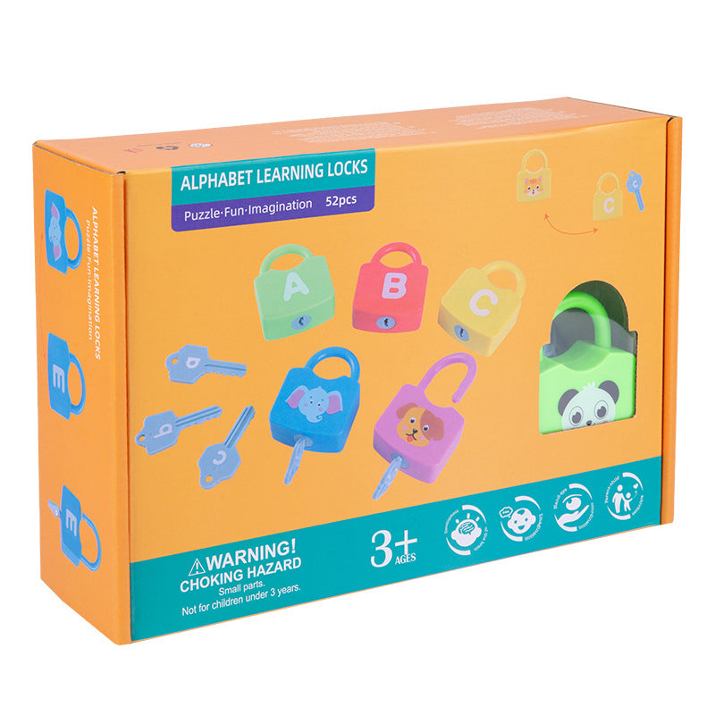Wooden Montessori Toys Letter and Number Unlocking Toy for Kids