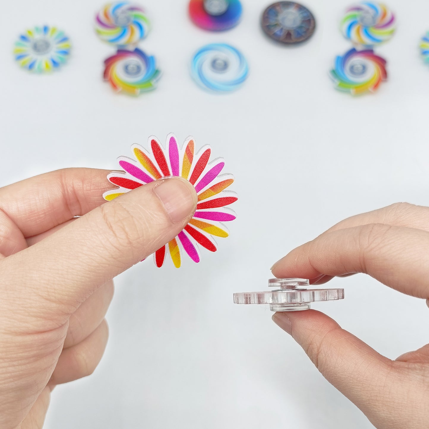 Acrylic Fidget Spinner Colorful Fingertip Stress Relief Toy 2