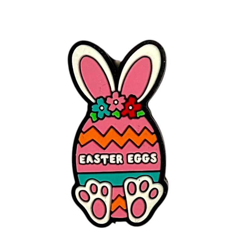 Silicone Focal Beads Easter Rabbit Holding Carrot Design
