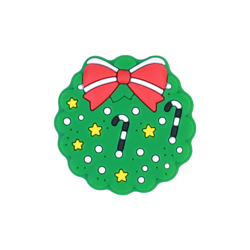 20pcs Silicone Focal Beads Christmas Santa Sleigh Wreath Tree Gnome 8