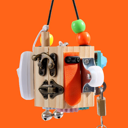 Wooden Montessori Toys Busy Cube Fine Motor Skills for Kids 4