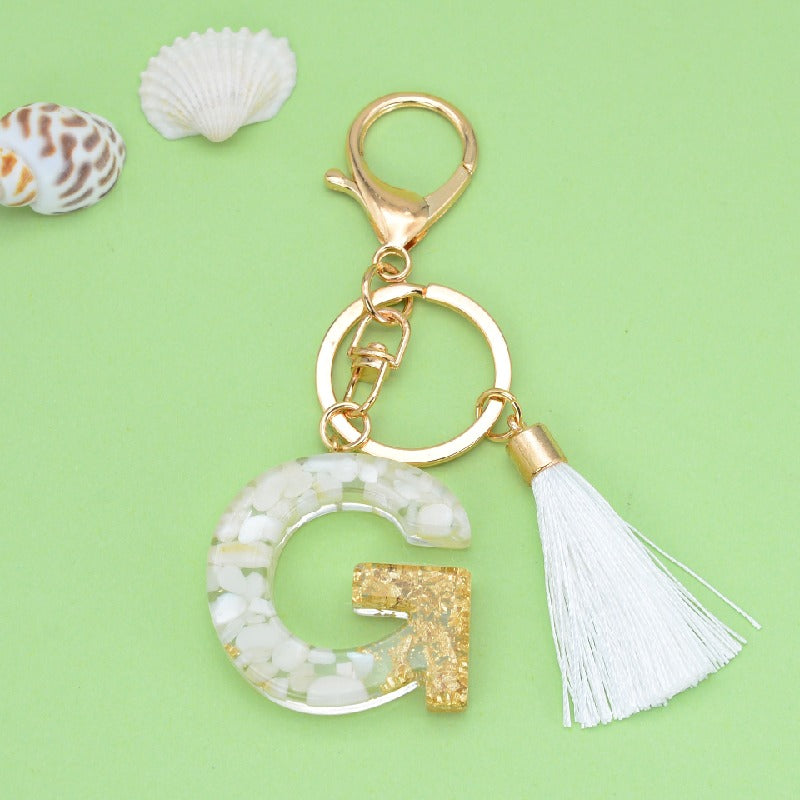 Tassel Letter Keychain A to Z Resin Initial Charm 10