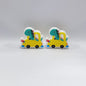 20Pcs Silicone Focal Beads Dinosaur Driving Yellow Car