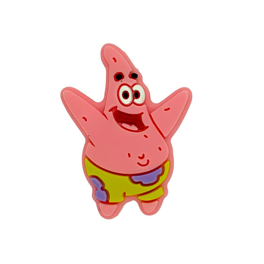 20pcs Silicone Focal Beads Pink Starfish Character Raised Detail
