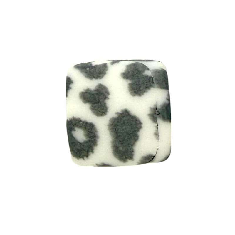 50pcs 13.5mm Printed Square Silicone Beads Variety Designs 2