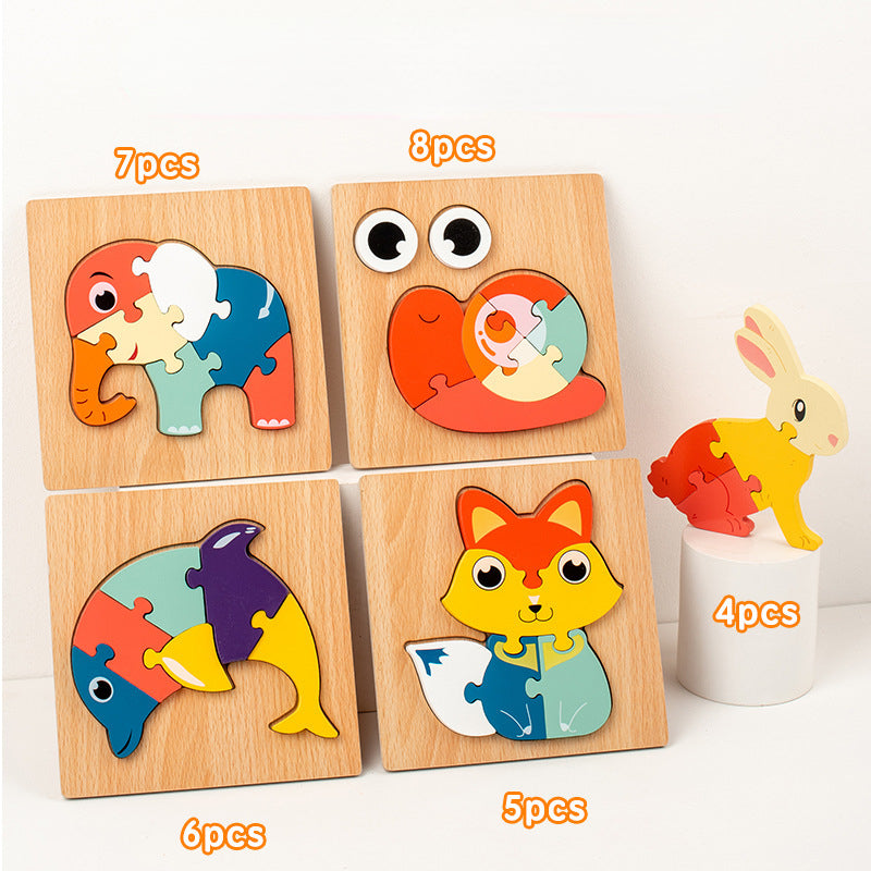 Animal Wooden Puzzle 3D Educational Toy for Kids 4