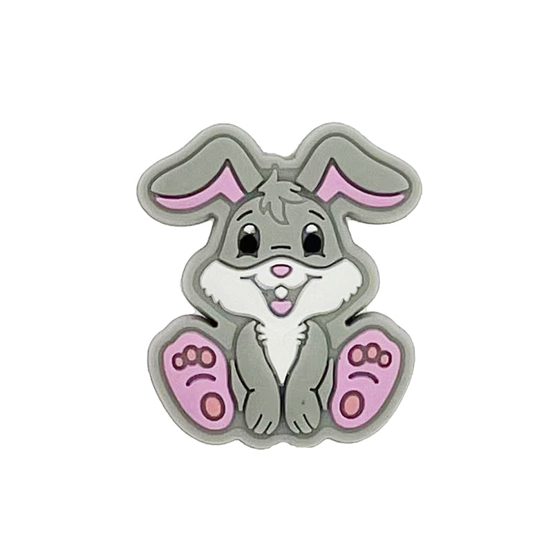 20pcs Silicone Focal Beads Rabbit Sitting Pose 4
