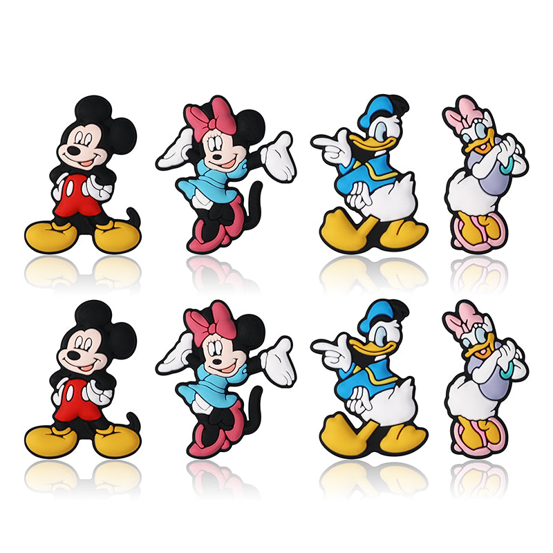 20Pcs Silicone Focal Beads Round Ear Mouse Character Hands on Hips Pose