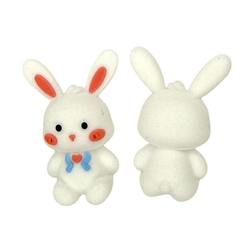 20Pcs Silicone 3D Focal Beads Cute Little Rabbit Baby Teethers Front Facing