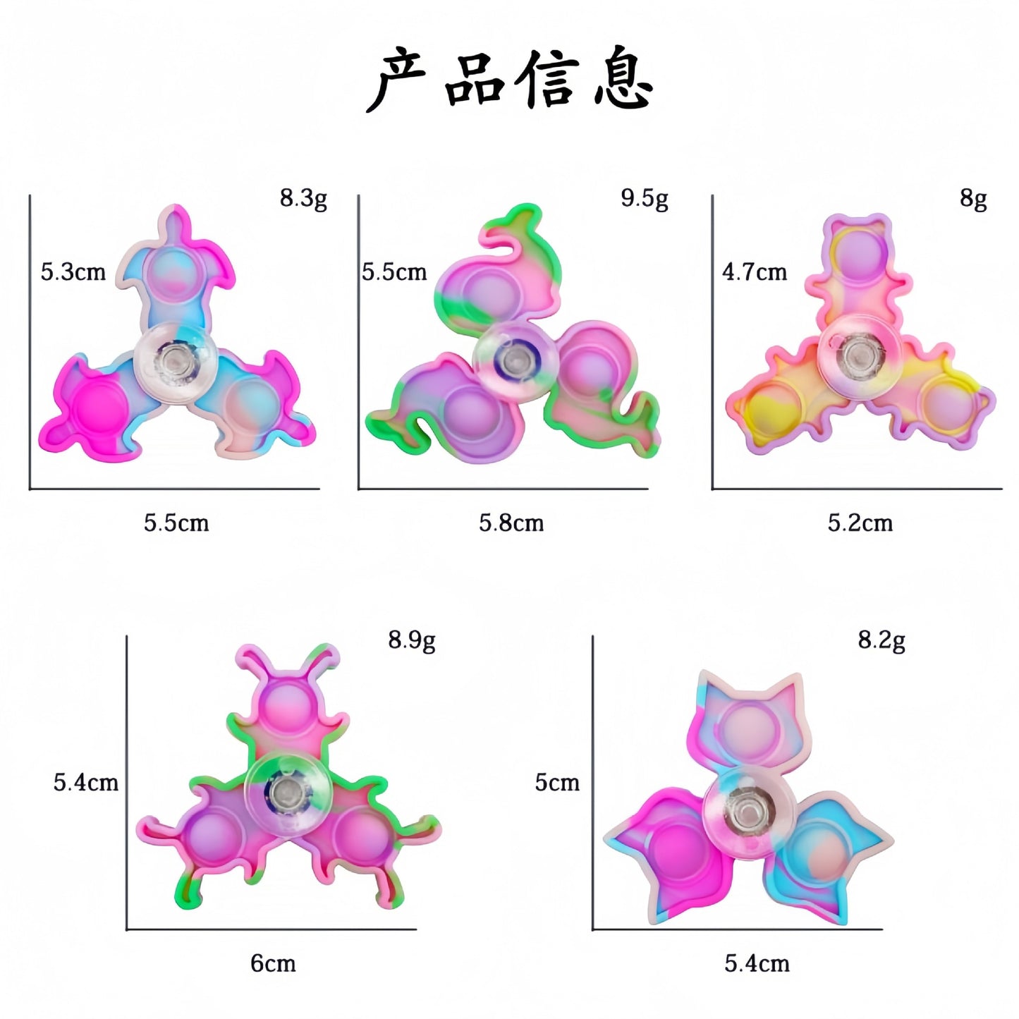 Silicone Pop It Fidget Toy Spinner for Kids and Adults 2