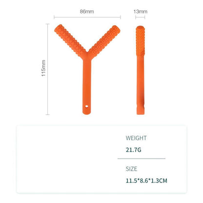 Orthodontic Y Shaped Silicone Teether Toy for Babies 2