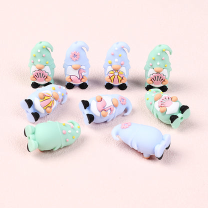20Pcs Silicone 3D Focal Beads Summer Dwarf With Flower Detail 5