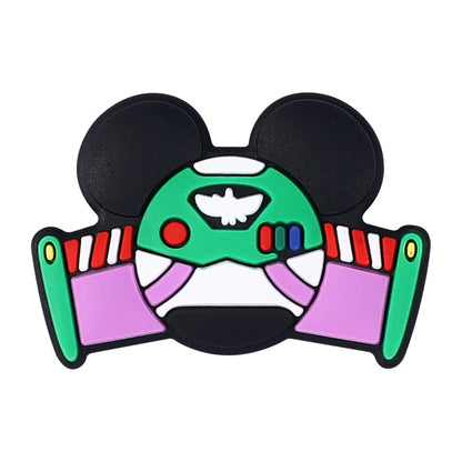 20Pcs Silicone Focal Beads Round Ear Mouse Character with Cowboy Hat and Space Helmet 14