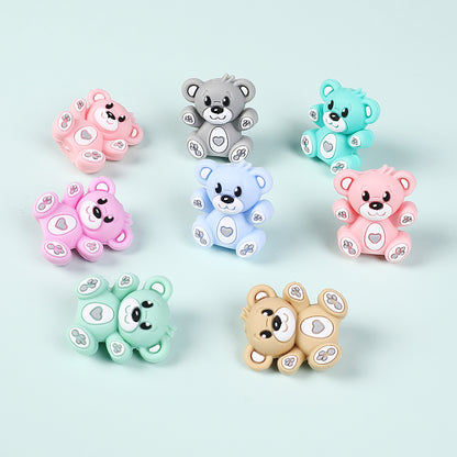 Silicone 3D Focal Beads Hug Bear Sitting Pose