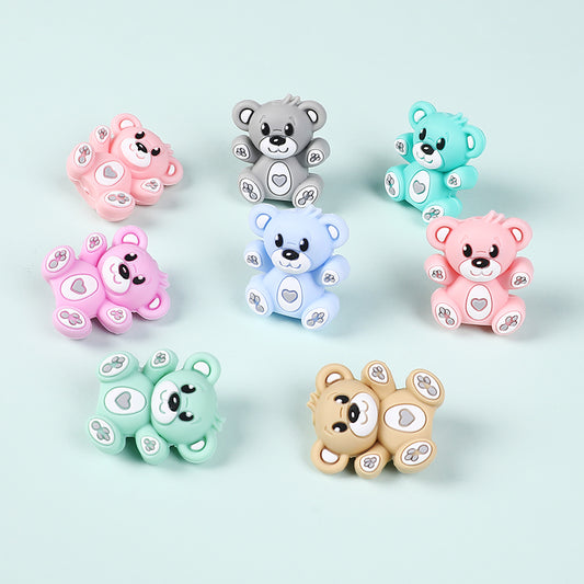 Silicone 3D Focal Beads Hug Bear Sitting Pose
