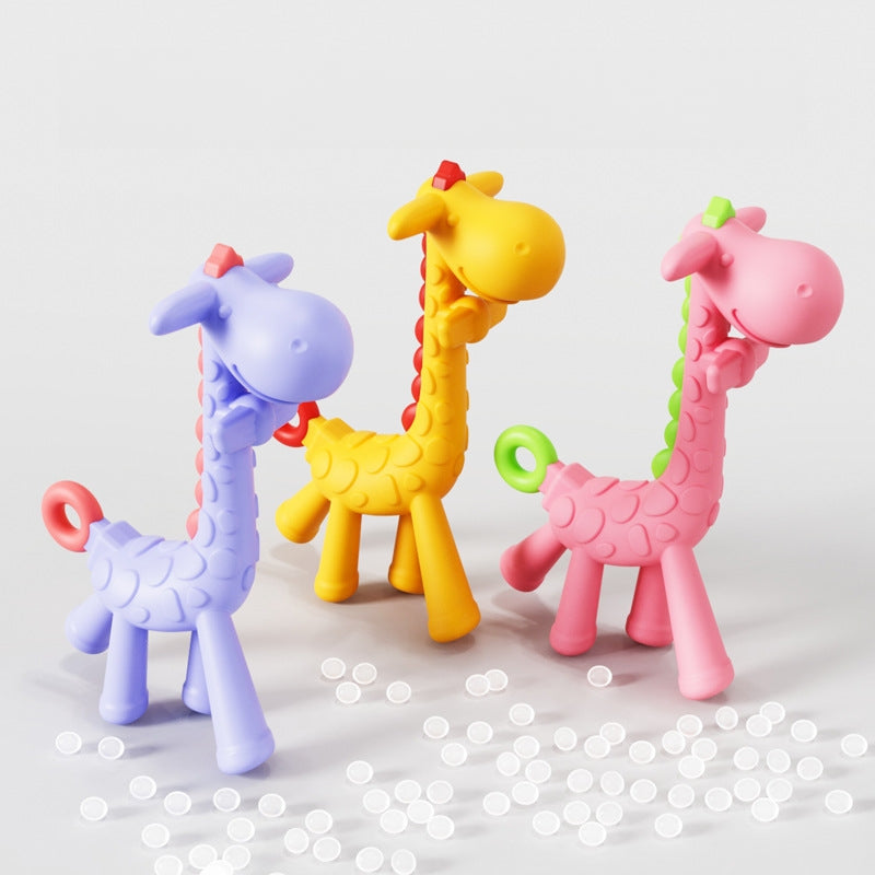 Giraffe Silicone Teether Baby Soothing Toy in Multiple Colors 2