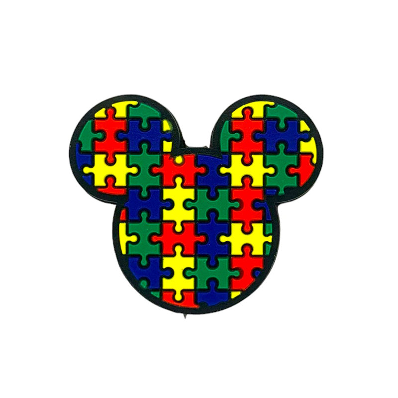 20pcs Silicone Focal Beads Mouse Head Puzzle Pattern