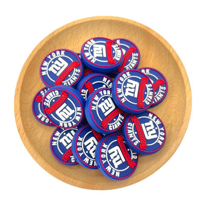 20pcs Silicone Focal Beads New York Sports Team Logo Style 2