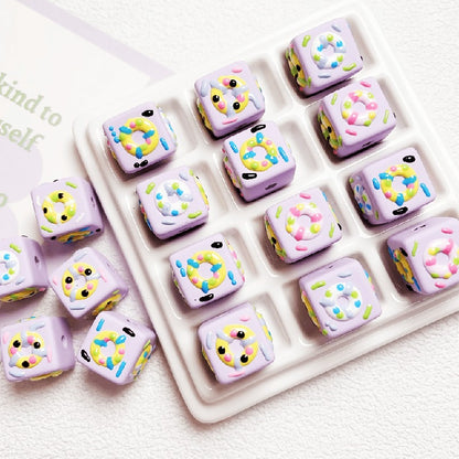 10pcs 16mm Cube Donut Acrylic Beads DIY Bracelet Making 10