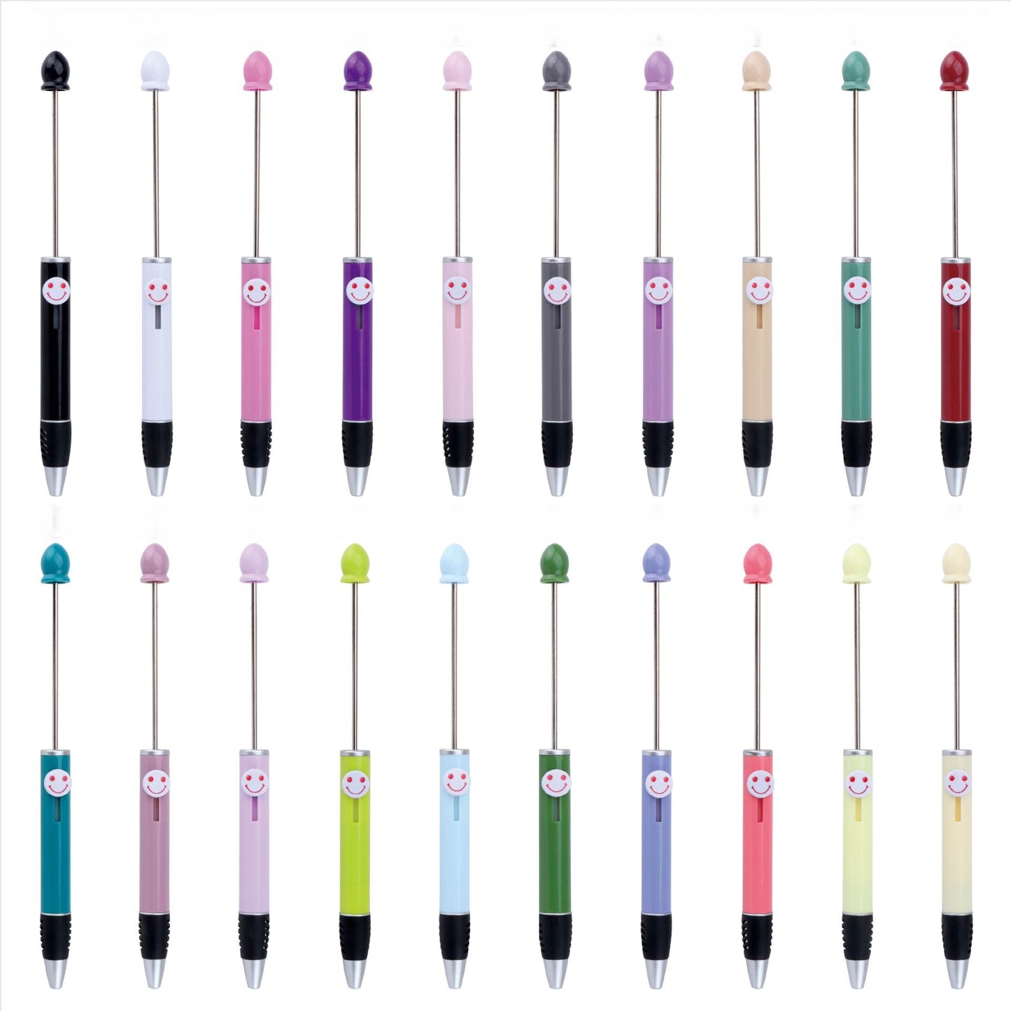 Creative Diy Printable Logo Happy Expression Plastic Beadable Ballpoint Pen