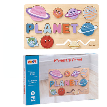 Wooden Montessori Toys Planet Hand Grab Board for Toddlers 6