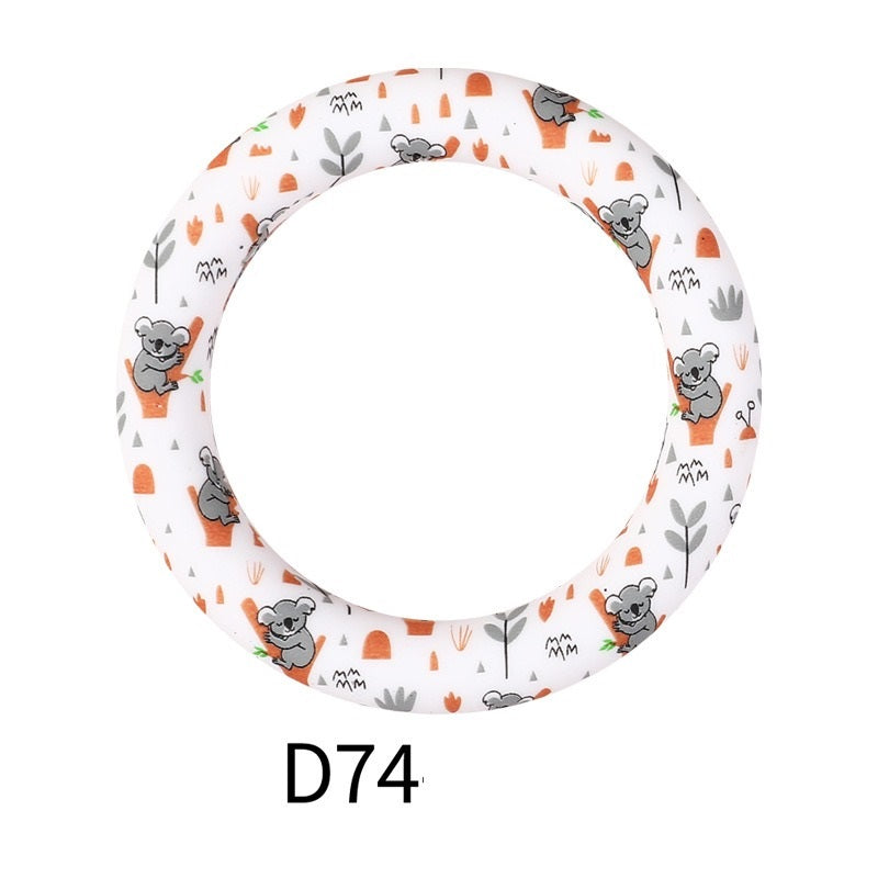 65mm Printed Silicone Beads Rings 31