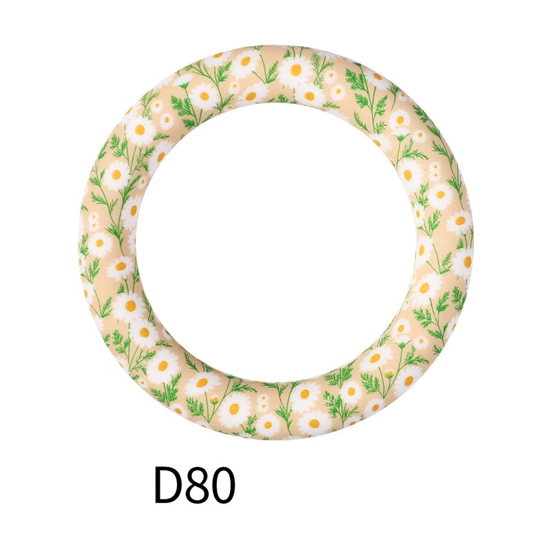 65mm Printed Silicone Beads Rings 33