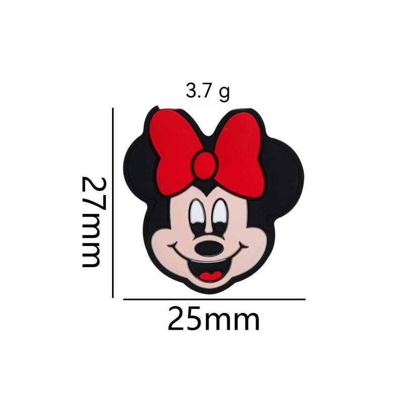 20pcs Silicone Focal Beads Round Ear Mouse Character Accessories Bulk 17