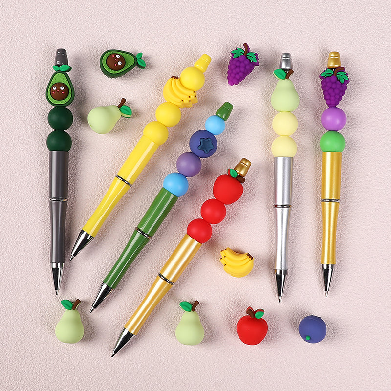 20Pcs Silicone 3D Focal Beads Fruity Aroma Mixed Fruit Shapes 6