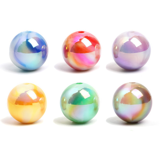 20pcs 16mm Round Acrylic Beads UV Finish DIY Bracelet Making