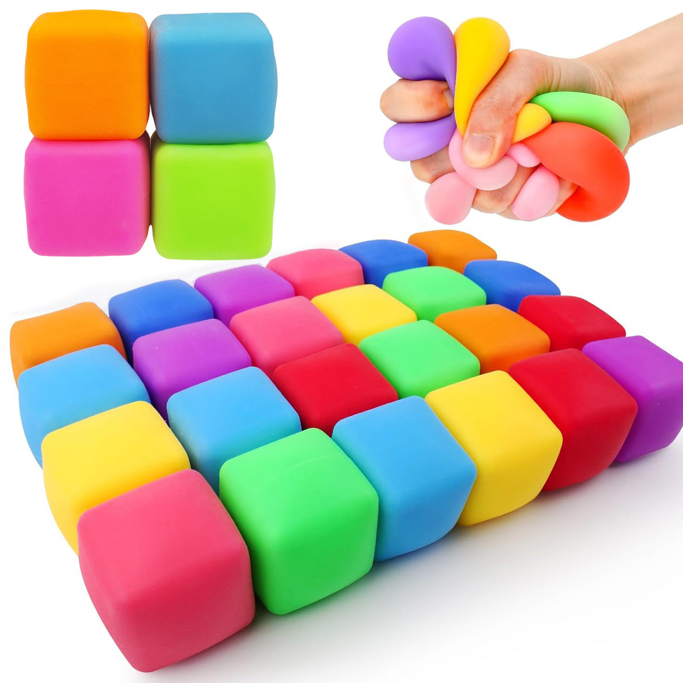 TPR Slow Rebound Stress Relief Sensory Squishy Cube Toy 3cm 5