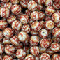 50pcs 15mm Brown Diamond Pattern Print Silicone Beads