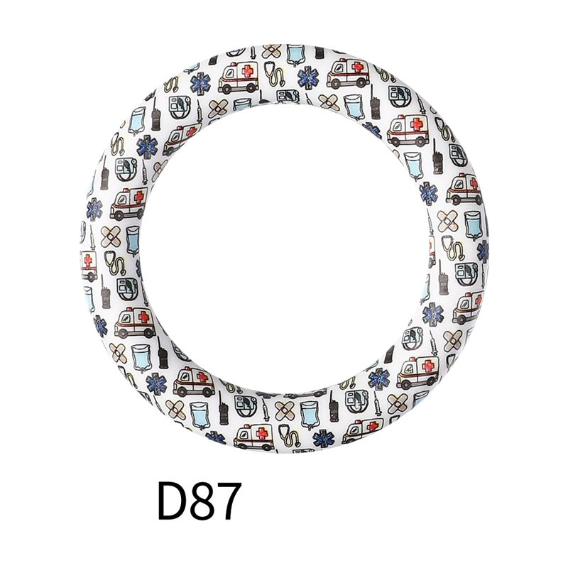 65mm Printed Silicone Beads Rings 41