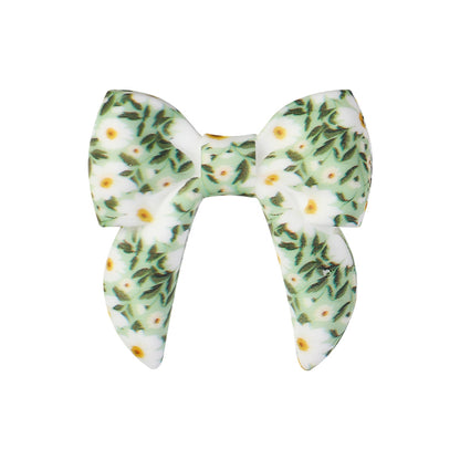 10Pcs Silicone 3D Focal Beads Colorful Bow Printed Shape 10