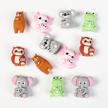 20Pcs Silicone 3D Focal Beads Mother Animals Holding Baby Detail 5