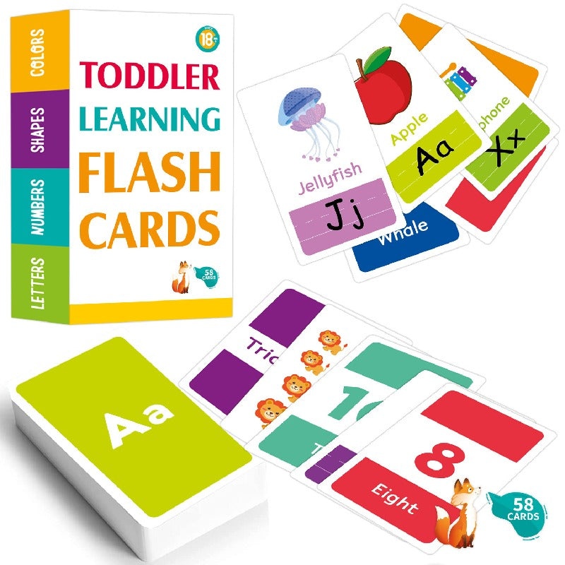 Educational Paper Flash Cards Learning Colors Numbers Shapes for Toddlers