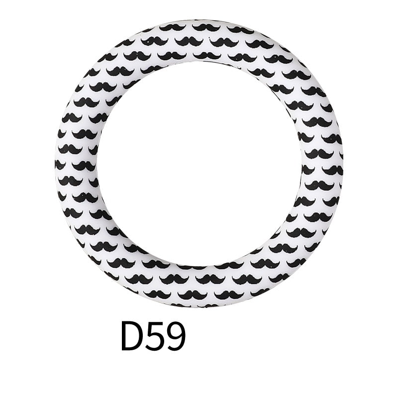 65mm Printed Silicone Beads Rings 17