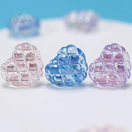 10pcs 18x20mm Transparent Heart Acrylic Beads DIY Bracelet Making