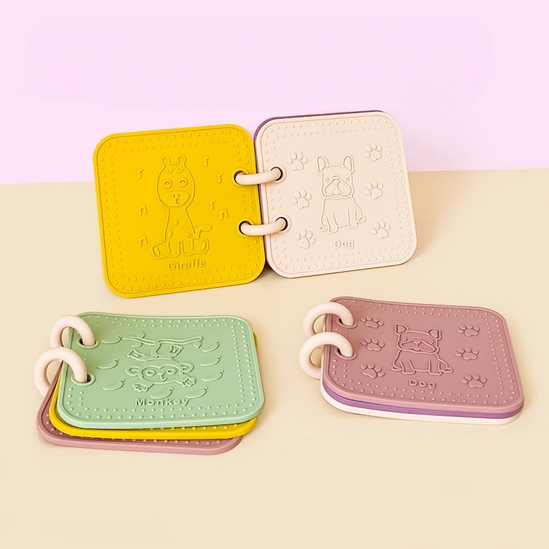 Silicone Teething Toy Animal and Fruit Book for Baby