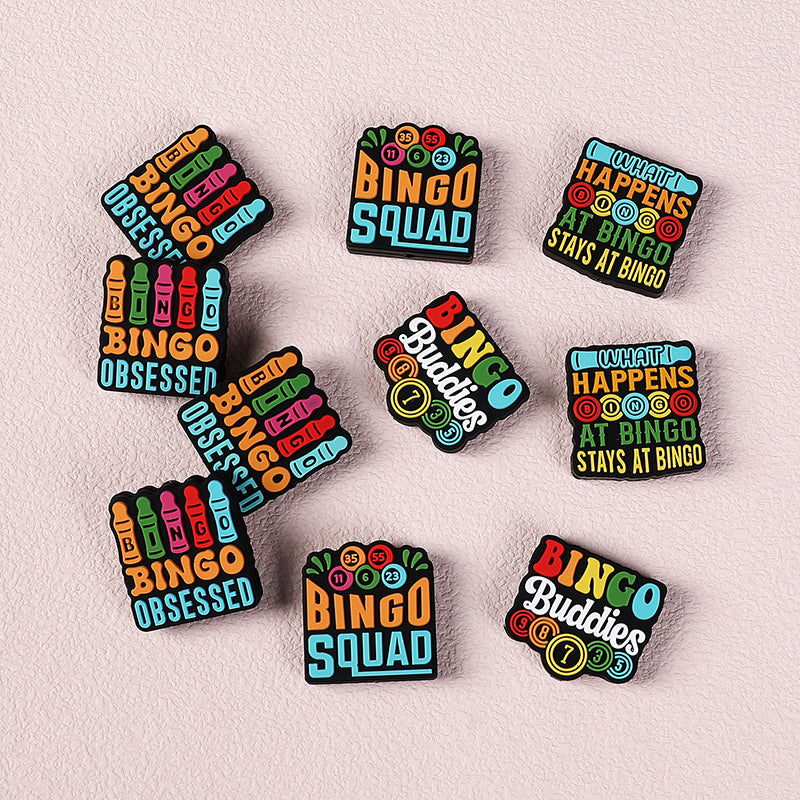 Silicone 3D Focal Beads Bingo Game Team with Number Detail 4