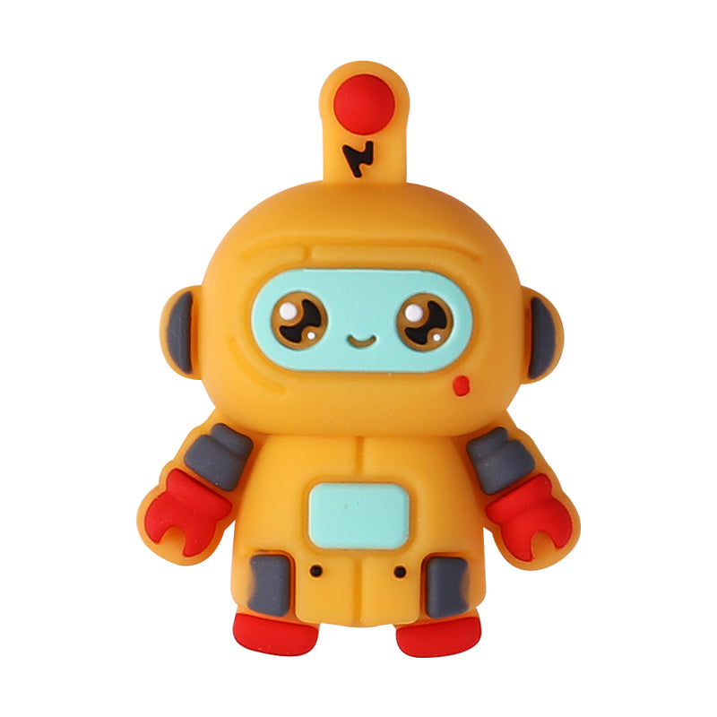 20Pcs Silicone 3D Focal Beads Love Robot Holding Heart and Front Facing 14