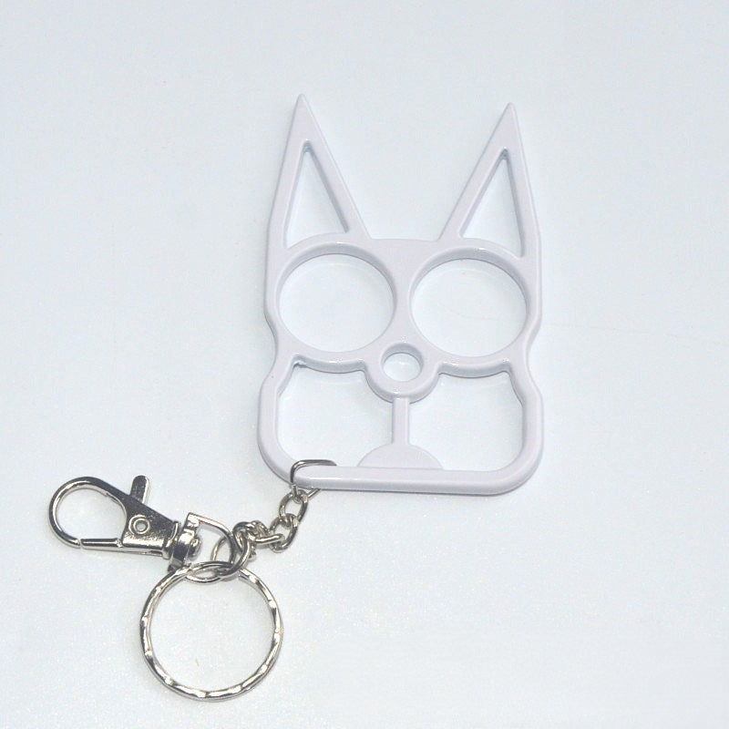 Self Defense 2 Finger Clasp Zinc Alloy Keychain Multi Functional 8