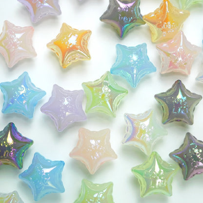 50pcs 25x16mm UV Finish Jelly Five-Pointed Star Acrylic Beads 2