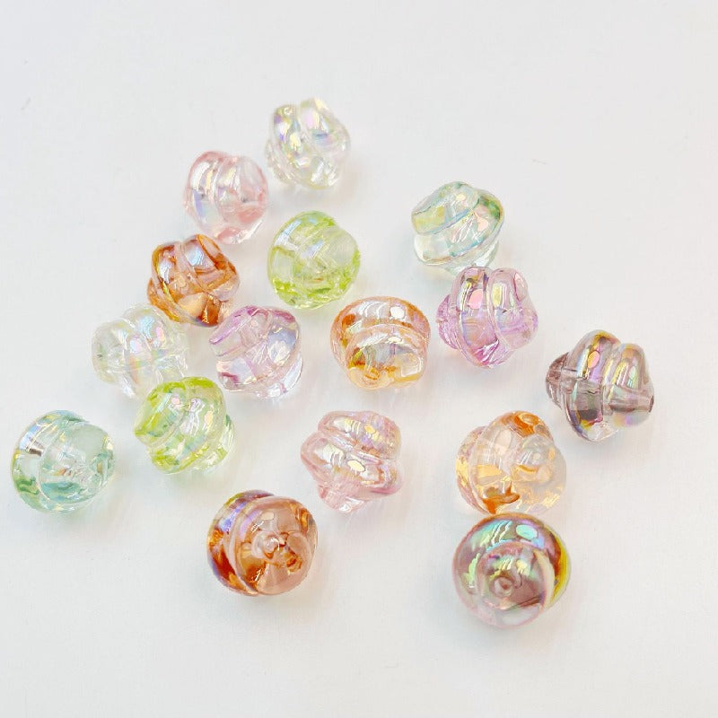 10pcs 17mm Spiral Acrylic Beads Transparent DIY Bracelet Making 5