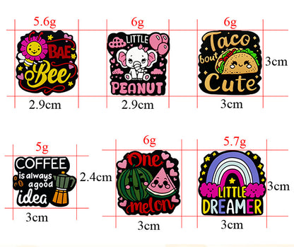 Silicone Focal Beads Fruit Burger Elephant Rainbow Design 6