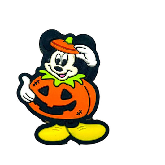 20pcs Silicone Focal Beads Halloween Pumpkin Costume Front Facing