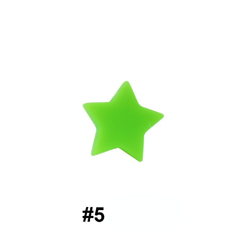 50pcs Silicone Focal Beads Star Flat Shape 7