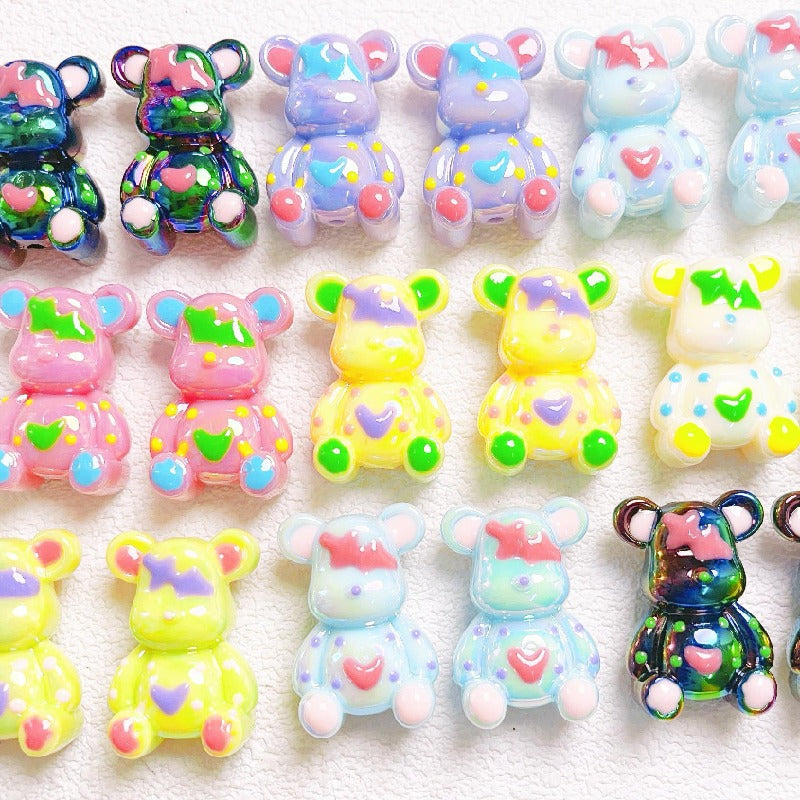 5pcs 22x32mm Light In the Dark Little Bear Acrylic Beads Glow in Dark 2